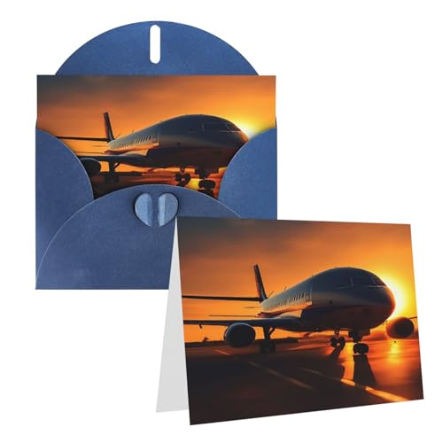 Rkklvbns Grußkarten Flugzeug bei Sonnenuntergang Herz Verschiedene Anlässe Grußkarten Freundschaft Gedenkkarten Urlaubskarten von Rkklvbns