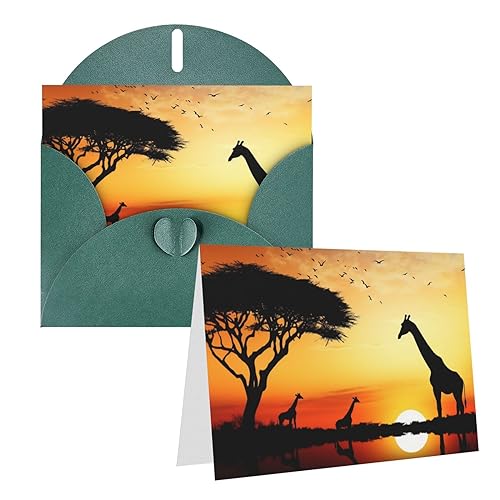 Rkklvbns Grußkarten Giraffe Sonnenuntergang Herz Verschiedene Anlässe Grußkarten Freundschaft Gedenkkarten Urlaubskarten von Rkklvbns