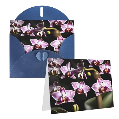 Rkklvbns Grußkarten Glocke Orchidee Muster Herz Verschiedene Anlässe Grußkarten Freundschaft Gedenkkarten Urlaubskarten von Rkklvbns