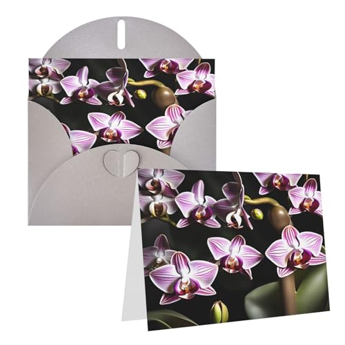 Rkklvbns Grußkarten Glocke Orchidee Muster Herz Verschiedene Anlässe Grußkarten Freundschaft Gedenkkarten Urlaubskarten von Rkklvbns