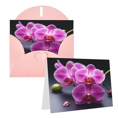 Rkklvbns Grußkarten Lila Orchidee Herz Verschiedene Anlässe Grußkarten Freundschaft Gedenkkarten Urlaubskarten von Rkklvbns