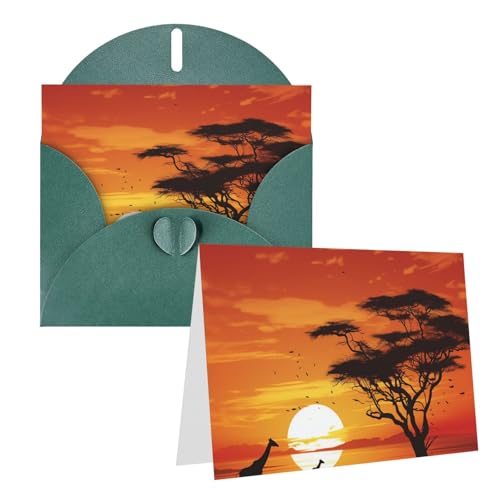 Rkklvbns Grußkarten Lustige Afrikanische Sonnenuntergang Herz Verschiedene Anlässe Grußkarten Freundschaft Gedenkkarten Urlaubskarten von Rkklvbns
