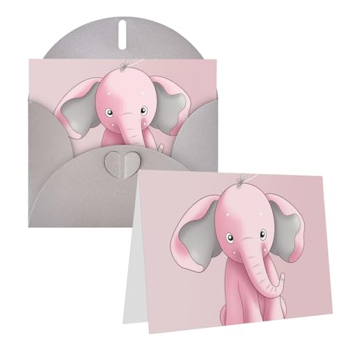 Rkklvbns Grußkarten Rosa Elefant Herz Verschiedene Anlässe Grußkarten Freundschaft Gedenkkarten Urlaubskarten von Rkklvbns