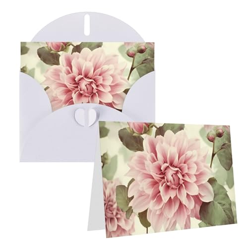 Rkklvbns Grußkarten Schöne Vintage Rosa Blume Herz Verschiedene Anlässe Grußkarten Freundschaft Gedenkkarten Urlaubskarten von Rkklvbns