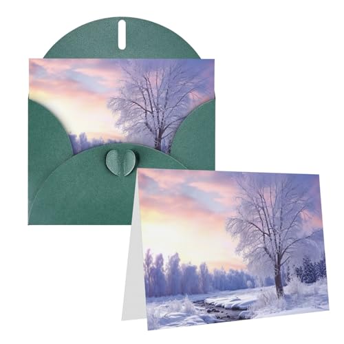 Rkklvbns Grußkarten Winterlandschaft Herz Verschiedene Anlässe Grußkarten Freundschaft Gedenkkarten Urlaubskarten von Rkklvbns