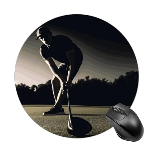 Rundes Golf-Mauspad, wasserdicht, rutschfest, Gummi, lustige Mauspads, 19,8 x 19,8 cm, für Computer, Laptop, Büro, Schreibtisch, Zubehör, Mauspad Rundes Golf-Mauspad, wasserdicht, rutschfest, Gummi, lustige Mauspads, 19,8 x 19,8 cm, für Computer, Laptop, Büro, Schreibtisch, Zubehör, Mauspad von Rkklvbns