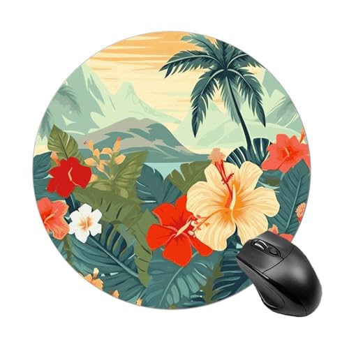 Rundes Hawaii-Mauspad, wasserdicht, rutschfest, Gummi, lustiges Mauspad, 19,8 x 19,8 cm, für Computer, Laptop, Büro, Schreibtisch, Zubehör, Mauspad Rundes Hawaii-Mauspad, wasserdicht, rutschfest, Gummi, lustiges Mauspad, 19,8 x 19,8 cm, für Computer, Laptop, Büro, Schreibtisch, Zubehör, Mauspad von Rkklvbns