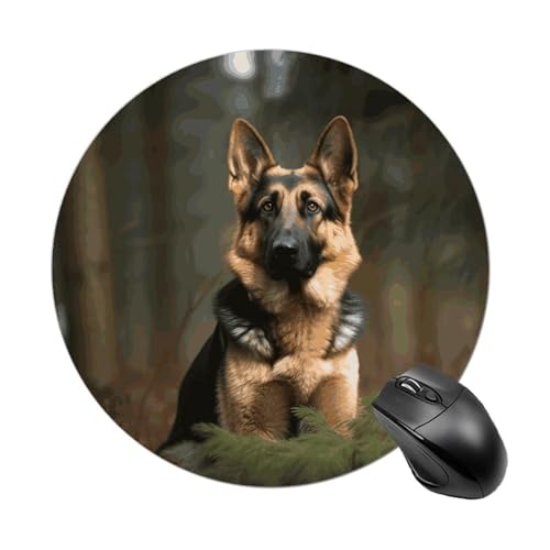 Rundes Mauspad, Motiv: Deutscher Schäferhund, wasserdicht, rutschfest, Gummi, lustiges Mauspad, 19,8 x 19,8 cm, für Computer, Laptop, Büro, Schreibtisch, Zubehör, Mauspad Rundes Mauspad, Motiv: Deutscher Schäferhund, wasserdicht, rutschfest, Gummi, lustiges Mauspad, 19,8 x 19,8 cm, für Computer, Laptop, Büro, Schreibtisch, Zubehör, Mauspad von Rkklvbns