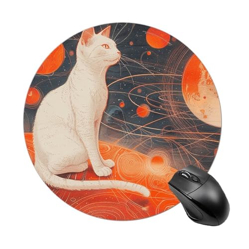 Rundes Mauspad, Motiv: Katzen und Planeten, wasserdicht, rutschfest, Gummi, lustige Mauspads, 19,8 x 19,8 cm, für Computer, Laptop, Büro, Schreibtisch, Zubehör, Mauspad Rundes Mauspad, Motiv: Katzen und Planeten, wasserdicht, rutschfest, Gummi, lustige Mauspads, 19,8 x 19,8 cm, für Computer, Laptop, Büro, Schreibtisch, Zubehör, Mauspad von Rkklvbns