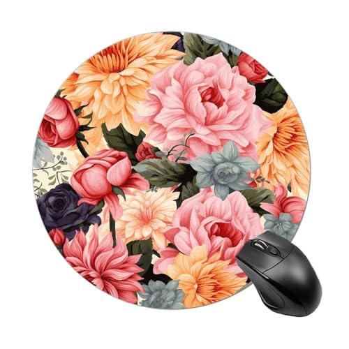 Rundes Mauspad mit Blumenmuster, wasserdicht, rutschfest, Gummi, lustige Mauspads, 19,8 x 19,8 cm, für Computer, Laptop, Büro, Schreibtisch, Zubehör, Mauspad Rundes Mauspad mit Blumenmuster, wasserdicht, rutschfest, Gummi, lustige Mauspads, 19,8 x 19,8 cm, für Computer, Laptop, Büro, Schreibtisch, Zubehör, Mauspad von Rkklvbns