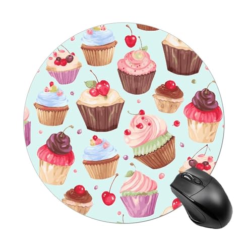 Rundes Mauspad mit Cupcake-Motiv, wasserdicht, rutschfest, Gummi, lustige Mauspads, 19,8 x 19,8 cm, für Computer, Laptop, Büro, Schreibtisch, Zubehör, Mauspad Rundes Mauspad mit Cupcake-Motiv, wasserdicht, rutschfest, Gummi, lustige Mauspads, 19,8 x 19,8 cm, für Computer, Laptop, Büro, Schreibtisch, Zubehör, Mauspad von Rkklvbns