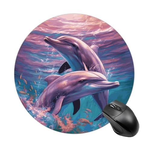 Rundes Mauspad mit Delfinen, wasserdicht, rutschfest, Gummi, lustige Mauspads, 19,8 x 19,8 cm, für Computer, Laptop, Büro, Schreibtisch, Zubehör, Mauspad Rundes Mauspad mit Delfinen, wasserdicht, rutschfest, Gummi, lustige Mauspads, 19,8 x 19,8 cm, für Computer, Laptop, Büro, Schreibtisch, Zubehör, Mauspad von Rkklvbns