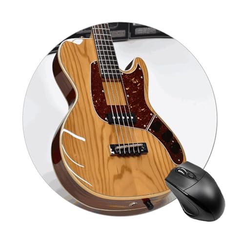Rundes Mauspad mit Gitarre und Musikinstrument, wasserdicht, rutschfest, Gummi, lustiges Mauspad, 19,8 x 19,8 cm, für Computer, Laptop, Büro, Schreibtisch, Zubehör, Mauspad Rundes Mauspad mit Gitarre und Musikinstrument, wasserdicht, rutschfest, Gummi, lustiges Mauspad, 19,8 x 19,8 cm, für Computer, Laptop, Büro, Schreibtisch, Zubehör, Mauspad von Rkklvbns