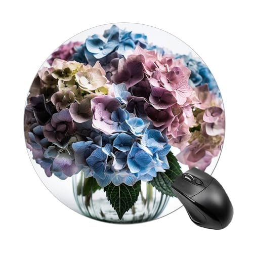 Rundes Mauspad mit Hortensien-Blumen in Vase, wasserdicht, rutschfest, Gummi, lustige Mauspads, 19,8 x 19,8 cm, für Computer, Laptop, Büro, Schreibtisch, Zubehör, Mauspad Rundes Mauspad mit Hortensien-Blumen in Vase, wasserdicht, rutschfest, Gummi, lustige Mauspads, 19,8 x 19,8 cm, für Computer, Laptop, Büro, Schreibtisch, Zubehör, Mauspad von Rkklvbns