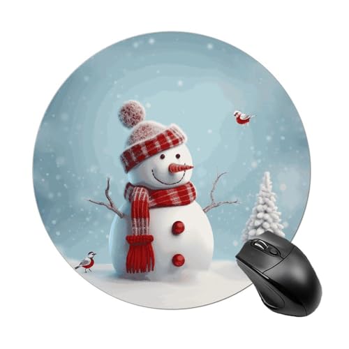 Rundes Mauspad mit Weihnachtsmotiv und Schneemann, wasserdicht, rutschfest, Gummi, 19,8 x 19,8 cm, für Computer, Laptop, Büro, Schreibtischzubehör, Mauspad Rundes Mauspad mit Weihnachtsmotiv und Schneemann, wasserdicht, rutschfest, Gummi, 19,8 x 19,8 cm, für Computer, Laptop, Büro, Schreibtischzubehör, Mauspad von Rkklvbns