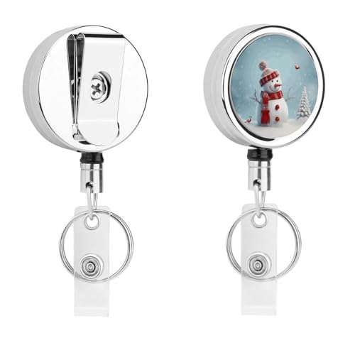 Weihnachts-Schneemann-Abzeichenspule, einziehbar, mit Schlüsselring, lustiger Ausweishalter für Lehrer, Krankenschwester, Arzt, Arbeiter, Geschenk, ID, Namensschild, dekorative Metall-Clips Weihnachts-Schneemann-Abzeichenspule, einziehbar, mit Schlüsselring, lustiger Ausweishalter für Lehrer, Krankenschwester, Arzt, Arbeiter, Geschenk, ID, Namensschild, dekorative Metall-Clips von Rkklvbns