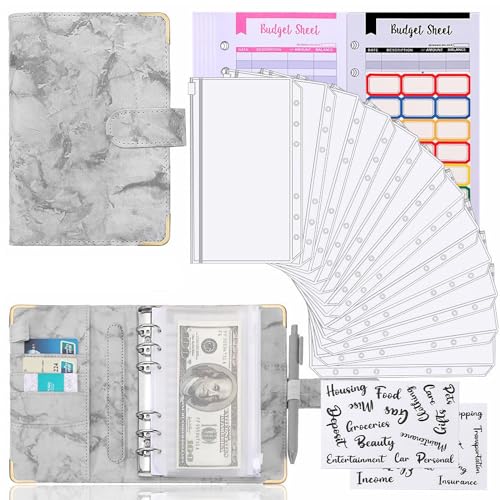 A6 Budget Planner, Finanzplaner Haushaltsbuch, Budget Binder, Bugetplaner Deutsch Startset mit Bargeldumschlägen Binder und Budgetblättern, für Bankkarten und Bargeld zum Täglichen Geldsparen (Grau) A6 Budget Planner, Finanzplaner Haushaltsbuch, Budget Binder, Bugetplaner Deutsch Startset mit Bargeldumschlägen Binder und Budgetblättern, für Bankkarten und Bargeld zum Täglichen Geldsparen (Grau) von Rkllejs