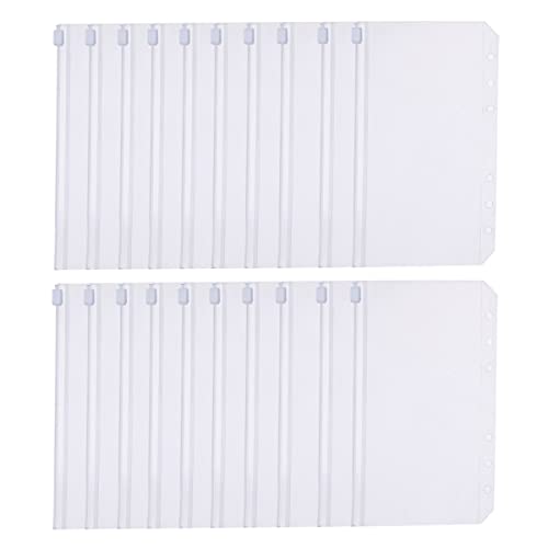 A6 Binder Taschen, Rluobo 20 Stück PVC 6 Löcher Binder Reißverschluss Ordner Wasserdicht Geld Budget Umschläge für Notebook-Planer Einlegeseiten Loseblattbeutel, Budget Planner Zubehör von Rluobo