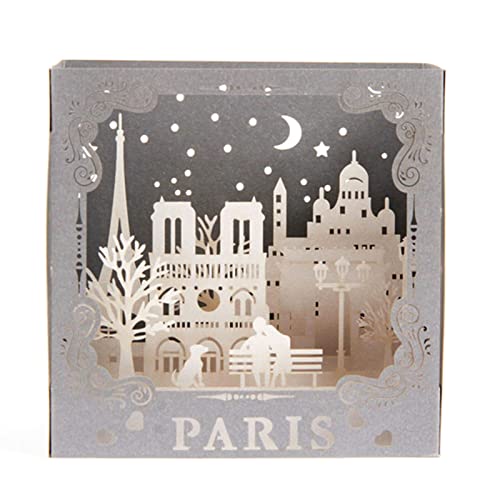 Rnitle 3D Paris Pop Up Grußkarten für Geburtstag,3D Geschenkkarte zum Geburtstag,Geschenkkarte,Grußkarte, Muttertag-Karte,Handgefertigt(Paris/21*14cm) von Rnitle