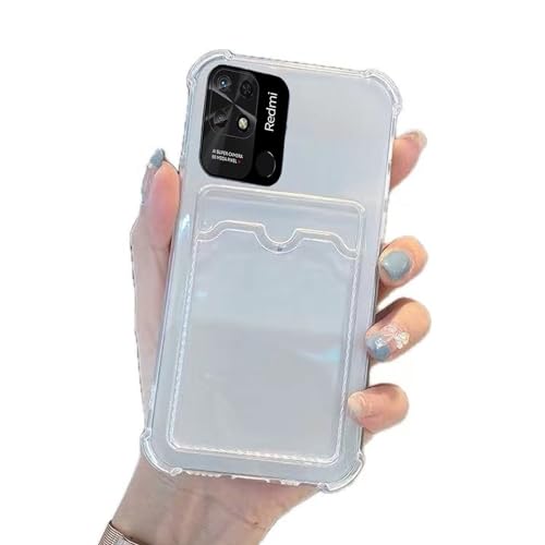 Miagon Brieftasche Hülle für Xiaomi Redmi 10C,Kartenhalter Crystal Transparente Rückseite Handyhülle Kunststoffhülle Dünn Weiche TPU Stoßfeste Schutzhülle von Rnrieyta