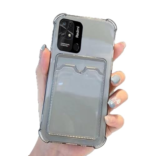 Miagon Brieftasche Hülle für Xiaomi Redmi 10C,Kartenhalter Crystal Transparente Rückseite Handyhülle Kunststoffhülle Dünn Weiche TPU Stoßfeste Schutzhülle von Rnrieyta
