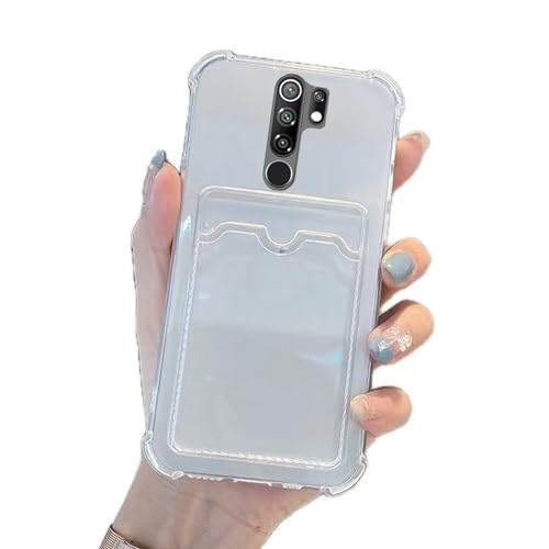 Miagon Brieftasche Hülle für Xiaomi Redmi 9,Kartenhalter Crystal Transparente Rückseite Handyhülle Kunststoffhülle Dünn Weiche TPU Stoßfeste Schutzhülle von Rnrieyta