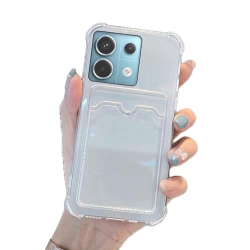 Miagon Brieftasche Hülle für Xiaomi Redmi Note 13 4G,Kartenhalter Crystal Transparente Rückseite Handyhülle Kunststoffhülle Dünn Weiche TPU Stoßfeste Schutzhülle von Rnrieyta