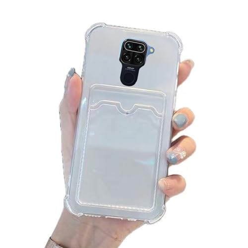 Miagon Brieftasche Hülle für Xiaomi Redmi Note 9,Kartenhalter Crystal Transparente Rückseite Handyhülle Kunststoffhülle Dünn Weiche TPU Stoßfeste Schutzhülle von Rnrieyta