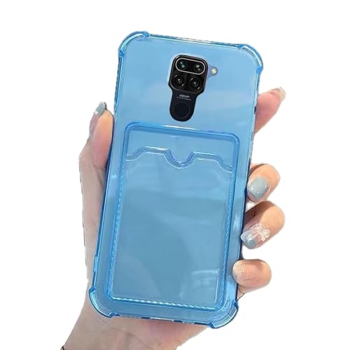 Miagon Brieftasche Hülle für Xiaomi Redmi Note 9,Kartenhalter Crystal Transparente Rückseite Handyhülle Kunststoffhülle Dünn Weiche TPU Stoßfeste Schutzhülle von Rnrieyta