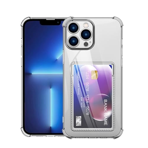 Miagon Brieftasche Hülle für iPhone 14 Pro Max,Kartenhalter Crystal Transparente Rückseite Handyhülle Kunststoffhülle Dünn Weiche TPU Stoßfeste Schutzhülle von Rnrieyta