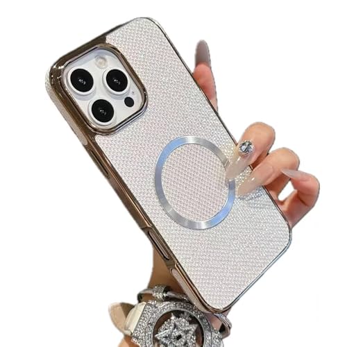 Miagon Glitzer Hülle für iPhone 14 Plus,Magnetische Handyhülle kompatibel mit MagSafe Plated Bling Silikon Case Männer Mädchen Stoßfeste Schutzhülle von Rnrieyta