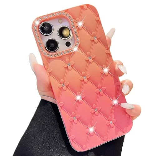 Miagon Gradient Strass Glitter Hülle für iPhone 11,Glitzer Blume Handyhülle Rhombus Diamant Cover Bling Stoßfest Schutzhülle Case für Mädchen von Rnrieyta
