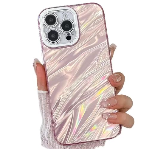 Miagon für iPhone 13 Pro Max Hülle Niedlich Wasser Ripple Muster Hart Stoßfeste Glitzer Laser Handyhülle mit Kameraschutz Ästhetischer Schlanke Schutzhülle von Rnrieyta