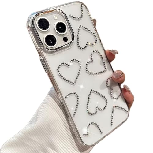 Miagon für iPhone 13 Pro Max Hülle Süßes Klares Durchsichtig Glitzer Glänzendes Mädchen Frauen Diamant Stoßfeste Bling 3D Schutzhülle Handyhülle von Rnrieyta