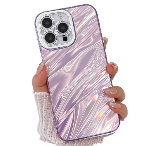 Miagon für iPhone 14 Pro Max Hülle Niedlich Wasser Ripple Muster Hart Stoßfeste Glitzer Laser Handyhülle mit Kameraschutz Ästhetischer Schlanke Schutzhülle von Rnrieyta