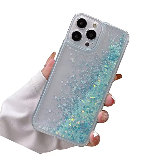 Rnrieyta Leuchtend Luminous Fließende Flüssigkeit Hülle für Samsung Galaxy S22 Ultra,Fluoreszierend Licht im Dunkeln Handytasche Glitzer Treibsand Durchsichtig Flüssig Bumper von Rnrieyta