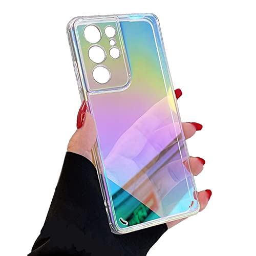 Rnrieyta Miagon Bunt Laserhülle für Samsung Galaxy A52 5G/4G/A52S,Regenbogen Laser Handyhülle Schillernde Durchsichtig Bling Glitzer Holografisch Hart PC Hülle Schutzhülle für Mädchen Frauen von Rnrieyta