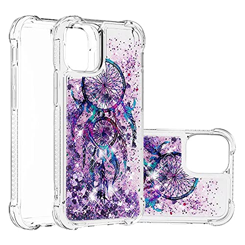 Rnrieyta Miagon Flüssig Hülle für iPhone 15 Plus,Glitzer Weich Treibsand Handyhülle Glitter Quicksand Silikon TPU Bumper Schutzhülle Case Cover-Lila Traumfänger von Rnrieyta