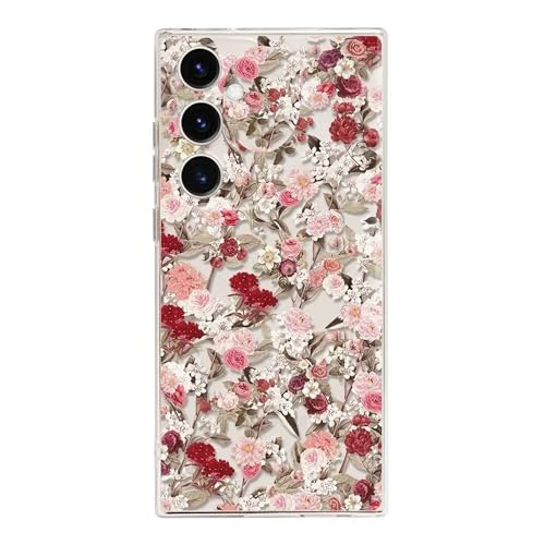 Rnrieyta Miagon Kreativ Blume Hülle für Samsung Galaxy Note 20,Schmetterling Blätter Blumen Flower Serie Schutzhülle Transparentes Weich TPU Cover Dünne Kratzfeste Silikon Gel von Rnrieyta
