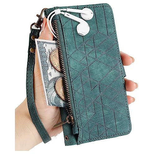 Rnrieyta Miagon Reißverschluss Brieftasche Hülle für Samsung Galaxy A51,Magnet Handyhülle Tasche PU Leder Geometrie Klapphülle Flip Case Geldbörse mit Kartenfach von Rnrieyta