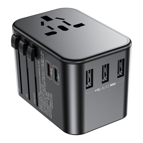 Reiseadapter Weltweit 35W,Universal Reisestecker mit 1 PD35,1 USB C,3 USB-A und 1 AC Steckdose,Travel Adapter für 200 Ländern Verwendet,Darunter EU,UK,USA,AUS usw Reiseadapter Weltweit 35W,Universal Reisestecker mit 1 PD35,1 USB C,3 USB-A und 1 AC Steckdose,Travel Adapter für 200 Ländern Verwendet,Darunter EU,UK,USA,AUS usw von RoRoSkin
