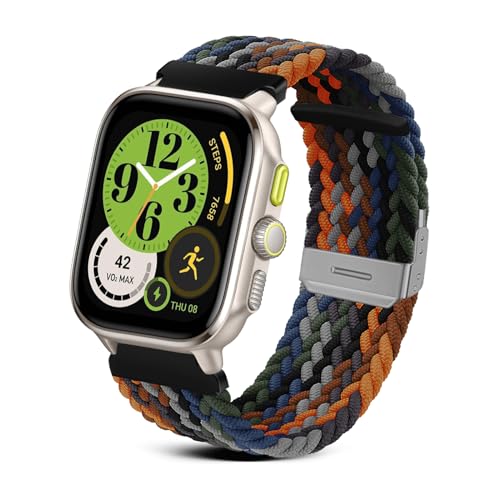 RoYiio Nylon Armband für Amazfit Active 2 /Cheetah Square/GTR Mini/Bip 3 Pro Uhrenarmband 20mm Bequem und Atmungsaktiv Uhrarmband für Amazfit GTS 4 Mini/GTS 3/ GTS 2 - MQ Buntes von RoYiio