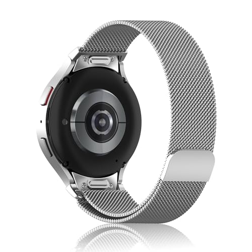 RoYiio Uhrarmband für Samsung Galaxy Watch Armband 7 6 5 4 40mm/44mm Galaxy Watch FE 40mm Galaxy Watch 6 Classic Galaxy Watch 5 Pro 45mm Galaxy Watch 4 Classic Edelstahl-Metall Armband - Silber von RoYiio