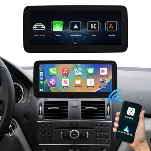 Road Top 12,3 Zoll Auto Touchscreen Drahtlos CarPlay Android Auto für Mecedes Benz C Klasse W204 2009-2010 Jahr mit NTG4.0, Auto Stereo Multimedia Radio Empfänger von Road Top