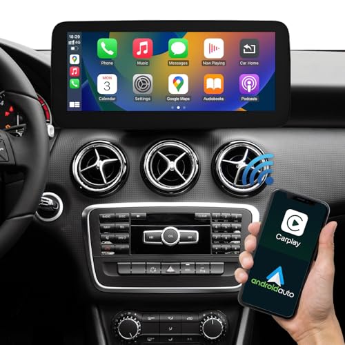 Road Top 12,3 Zoll Autoradio Drahtloses CarPlay Android Auto Touchscreen für Mercedes Benz A CLA GLA Class W176 C117 X117 X156 2013-2015 Jahr mit NTG4.5/4.7, Car Stereo Multimedia Radio Receiver von Road Top