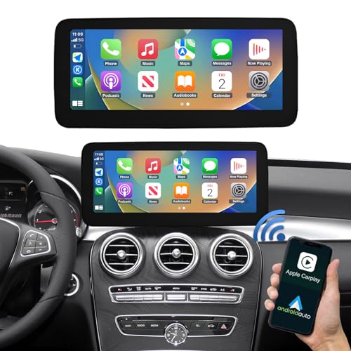 Road Top 12,3 Zoll Autoradio Drahtloses CarPlay Android Auto Touchscreen für Mercedes Benz C GLC V Klasse W205 W447 2016-2018 Jahr mit NTG5.0/5.1/5.2 System, Unterstützung Mirrorlink … von Road Top
