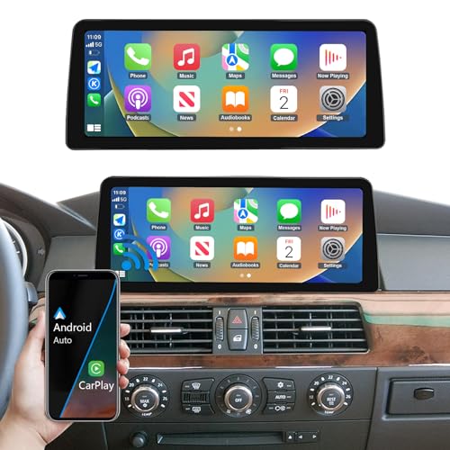 Road Top Autoradio 12,3 Zoll Car Radio Touchscreen für BMW 5 Series E60/E61 2003-2008 Jahr mit CCC System, Unterstützung Drahtlos Carplay/Android Auto/Mirrorlink/Navigation von Road Top