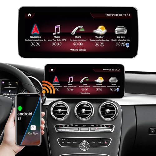 Road Top Android 13 Autoradio Touchscreen 12.3" Car Stereo für Mercedes Benz C GLC GLA CLA Klasse W205 X156 C117 2015-2018 Jahr NTG5.0, Unterstützung Wireless Carplay, Android Auto, Kamera, Mirrorlink von Road Top