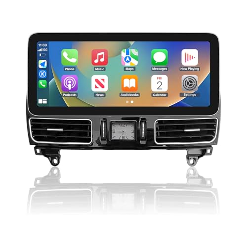 Road Top CarPlay Screen, 12,3 Zoll Autoradio Car Radios Stereo für Mercedes Benz ML GL W166 X166 mit NTG4.5/4.7 System 2012-2015 Jahr, Kompatibel mit Apple CarPlay/Android Auto/MirrorLink von Road Top