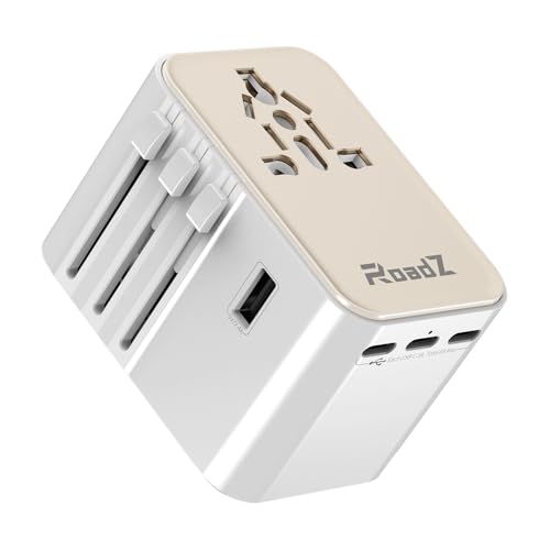 RoadZ Reiseadapter Weltweit, Universal Reisestecker mit 2 USB, 3 USB- C und 1AC Steckdose, 30W Internationaler Steckdosenadapter, Universaladapter für Deutschland USA England Australien RoadZ Reiseadapter Weltweit, Universal Reisestecker mit 2 USB, 3 USB- C und 1AC Steckdose, 30W Internationaler Steckdosenadapter, Universaladapter für Deutschland USA England Australien von RoadZ
